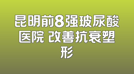 昆明前8强玻尿酸医院 改善抗衰塑形