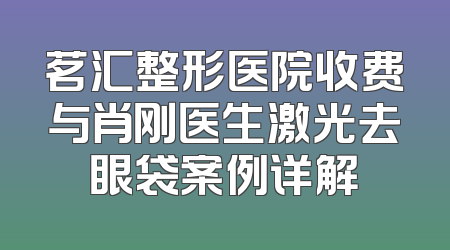 茗汇整形医院收费与肖刚医生激光去眼袋案例详解