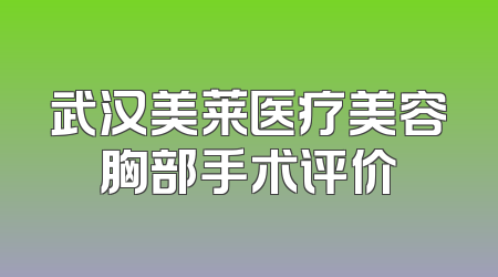 武汉美莱医疗美容胸部手术评价