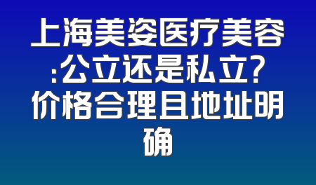 上海美姿医疗美容：公立还是私立？价格合理且地址明确