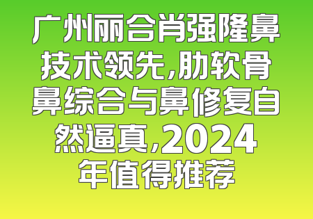 广州丽合肖强隆鼻技术领先，肋软骨鼻综合与鼻修复自然逼真，2024年值得推荐