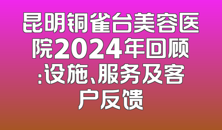 昆明铜雀台美容医院2024年回顾：设施、服务及客户反馈
