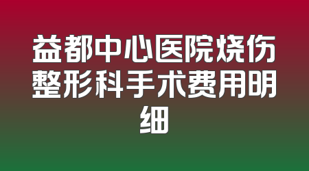 益都中心医院烧伤整形科手术费用明细