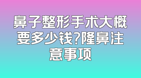 鼻子整形手术大概要多少钱？隆鼻注意事项