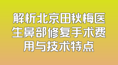 解析北京田秋梅医生鼻部修复手术费用与技术特点