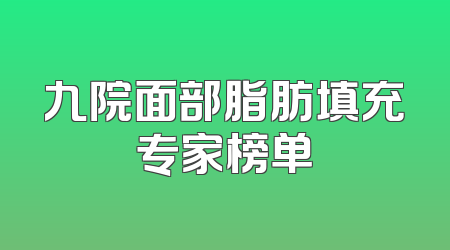九院面部脂肪填充专家榜单