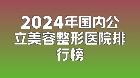 2024年国内公立美容整形医院排行榜