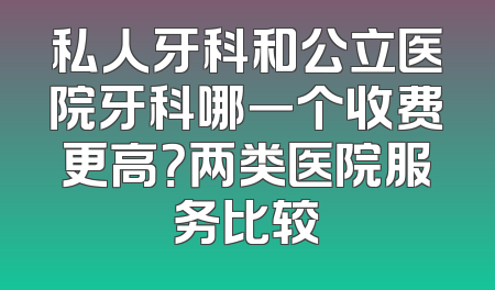 私人牙科和公立医院牙科哪一个收费更高？两类医院服务比较