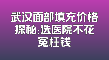 武汉面部填充价格探秘：选医院不花冤枉钱