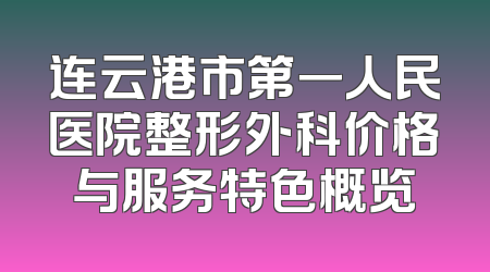 连云港市第一人民医院整形外科价格与服务特色概览