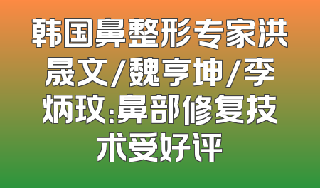 韩国鼻整形专家洪晟文/魏亨坤/李炳玟：鼻部修复技术受好评