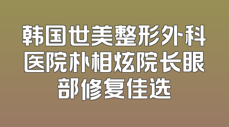韩国世美整形外科医院朴相炫院长眼部修复佳选