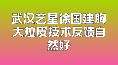 武汉艺星徐国建胸大拉皮技术反馈自然好