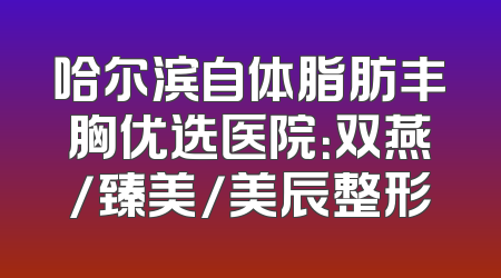 哈尔滨自体脂肪丰胸优选医院：双燕/臻美/美辰整形