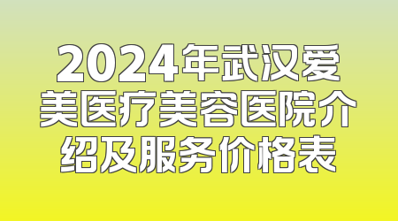 2024年武汉爱美医疗美容医院介绍及服务价格表
