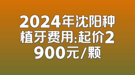 2024年沈阳种植牙费用：起价2900元/颗