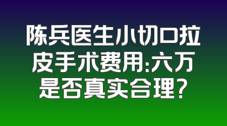 陈兵医生小切口拉皮手术费用：六万是否真实合理？