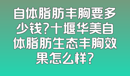 自体脂肪丰胸要多少钱？十堰华美自体脂肪生态丰胸效果怎么样？