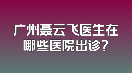 广州聂云飞医生在哪些医院出诊？