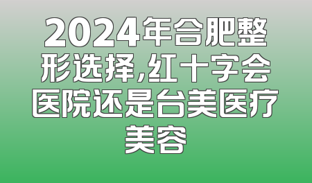 2024年合肥整形选择，红十字会医院还是台美医疗美容