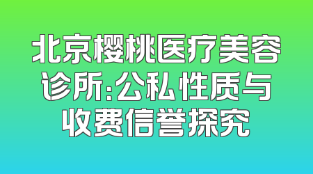 北京樱桃医疗美容诊所：公私性质与收费信誉探究