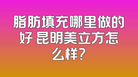 脂肪填充哪里做的好 昆明美立方怎么样？