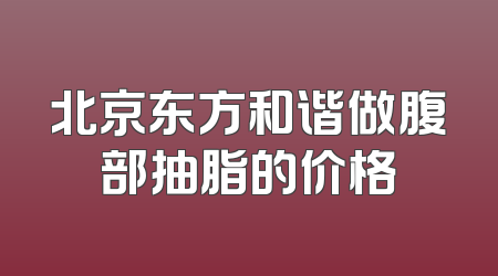 北京东方和谐做腹部抽脂的价格