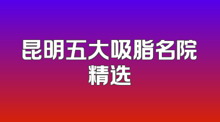 昆明五大吸脂名院精选