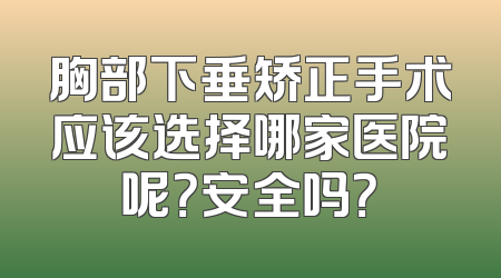 胸部下垂矫正手术应该选择哪家医院呢？安全吗？