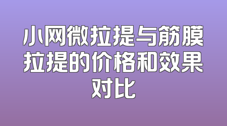 小网微拉提与筋膜拉提的价格和效果对比