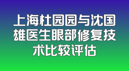 上海杜园园与沈国雄医生眼部修复技术比较评估
