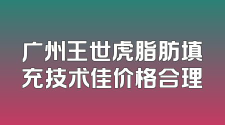 广州王世虎脂肪填充技术佳价格合理