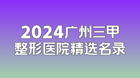 2024广州三甲整形医院精选名录