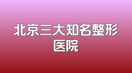 北京三大知名整形医院