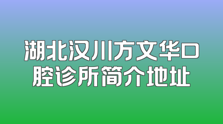 湖北汉川方文华口腔诊所简介地址