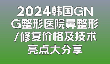 2024韩国GNG整形医院鼻整形/修复价格及技术亮点大分享