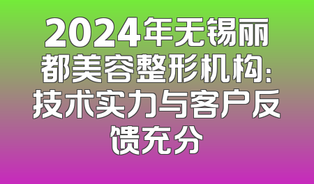 2024年无锡丽都美容整形机构：技术实力与客户反馈充分