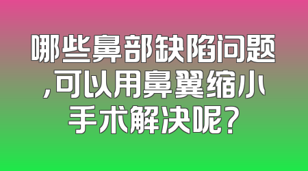 哪些鼻部缺陷问题，可以用鼻翼缩小手术解决呢？