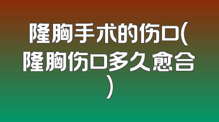 隆胸手术的伤口(隆胸伤口多久愈合)