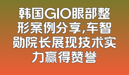 韩国GIO眼部整形案例分享，车智勋院长展现技术实力赢得赞誉