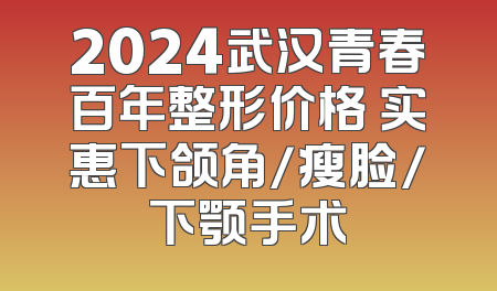 2024武汉青春百年整形价格 实惠下颌角/瘦脸/下颚手术