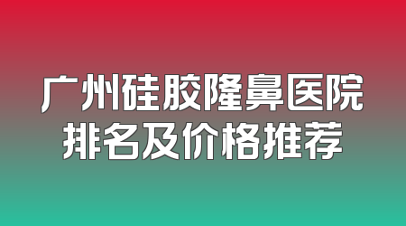 广州硅胶隆鼻医院排名及价格推荐