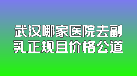 武汉哪家医院去副乳正规且价格公道