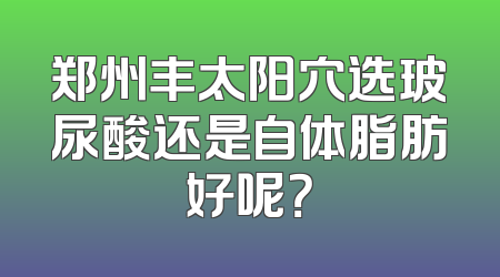 郑州丰太阳穴选玻尿酸还是自体脂肪好呢？