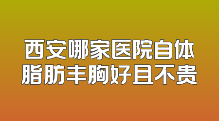 西安哪家医院自体脂肪丰胸好且不贵
