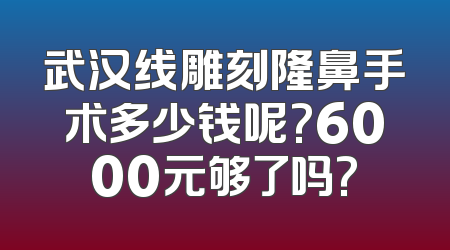 武汉线雕刻隆鼻手术多少钱呢?6000元够了吗?