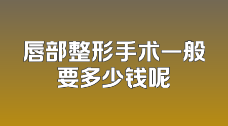 唇部整形手术一般要多少钱呢