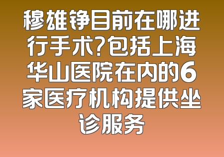穆雄铮目前在哪进行手术？包括上海华山医院在内的6家医疗机构提供坐诊服务