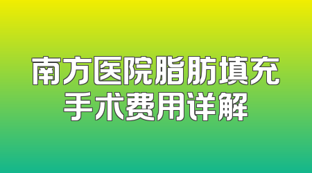 南方医院脂肪填充手术费用详解