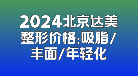 2024北京达美整形价格：吸脂/丰面/年轻化